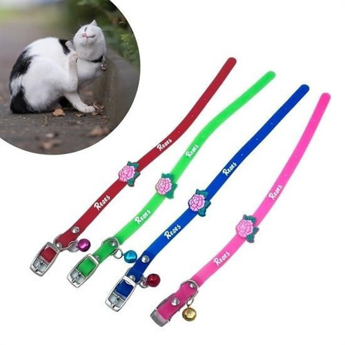 Çıngıraklı Zilli Sevimli Renkli Slikon Kedi Köpek Boyun Tasması (5477)