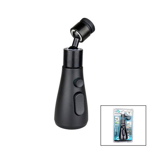 360 DERECE DÖNEBİLEN- 3 MOD SİYAH YAĞMUR PÜSKÜRTME BORULU KUBAR MUSLUK UCU KTX-3289 (5477)