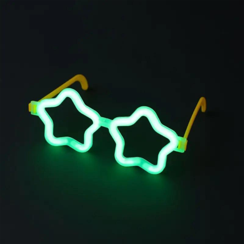 Yıldız Glow Gözlük - Yıldız Şekilli Glow Stick Gözlüğü - Glow Partisi Gözlük 12 Adet (5477)