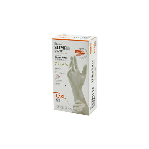 REFLEX SLİMFİT GLOVE KOD-028 L-XL KREM PUDRASIZ MUAYENE ELDİVEN 100LÜ (5477)