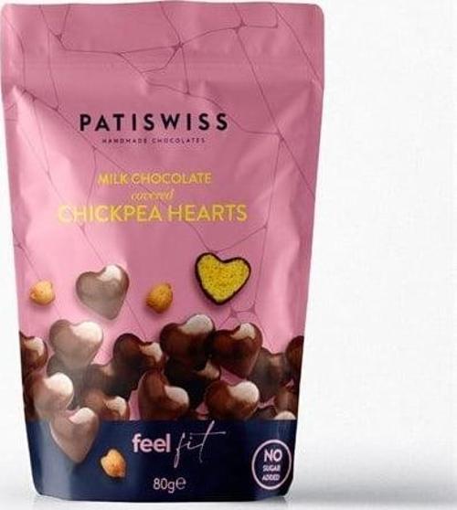 Şeker İlavesiz Sütlü Çikolata Kalpli Nohut Unlu Draje 80 g