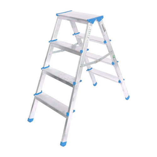 4+4 ÇİFT BASAMAKLI ALÜMİNYUM METAL MERDİVEN YÜKSEKLİK = 92CM BAŞ GENİŞLİK = 8CM (5477)