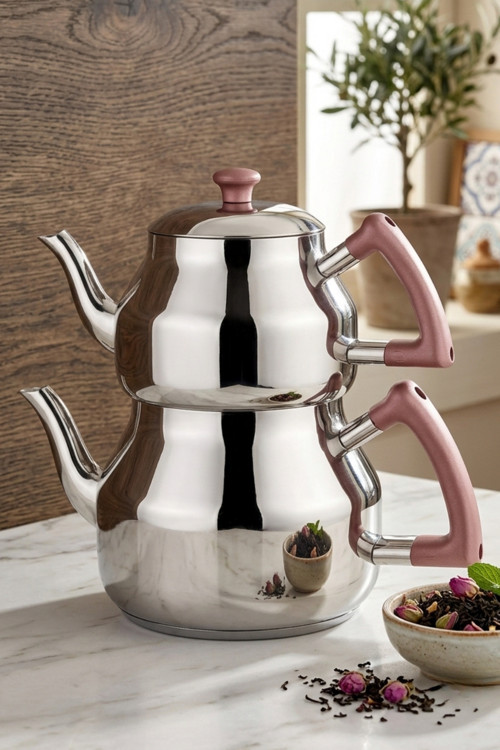 K-315 Marmaris Orta Boy Sade Çaydanlık Rose Gold Süzgeçli