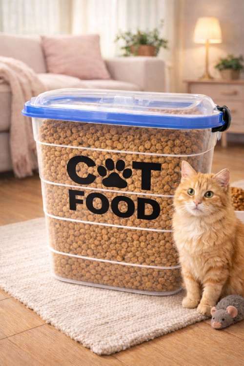 15 Kg Kedi Maması Saklama Kabı Kutusu Sızdırmaz Vakumlu Silikonlu Hava Almayan 35 Lt Dir 35*42*39 Cm çok büyük hava almaz saklama kabı