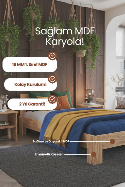 Letto Tek Kişilik MDF Karyola