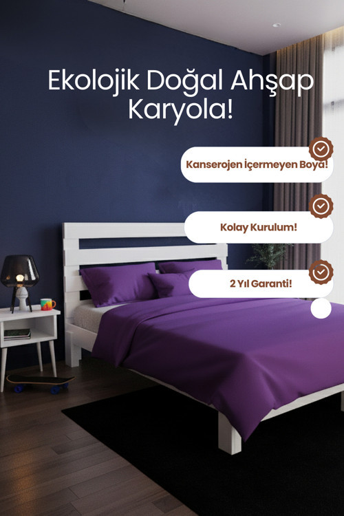 Urban New Model Modern Masif Ahşap Karyola