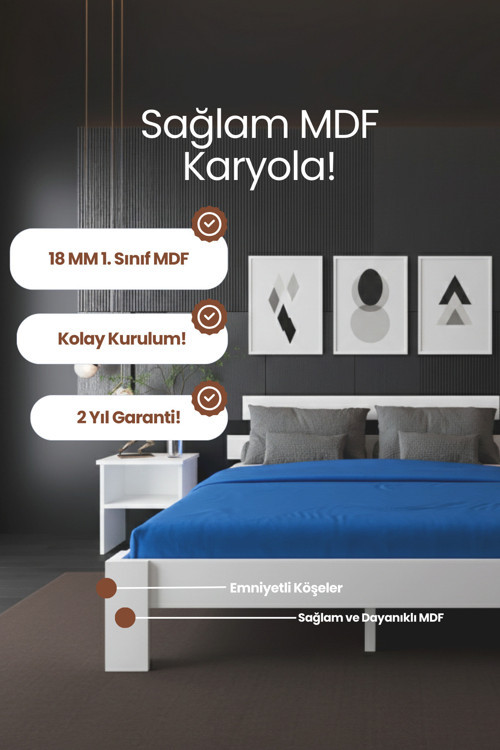 Lotus Tek Kişilik MDF Karyola
