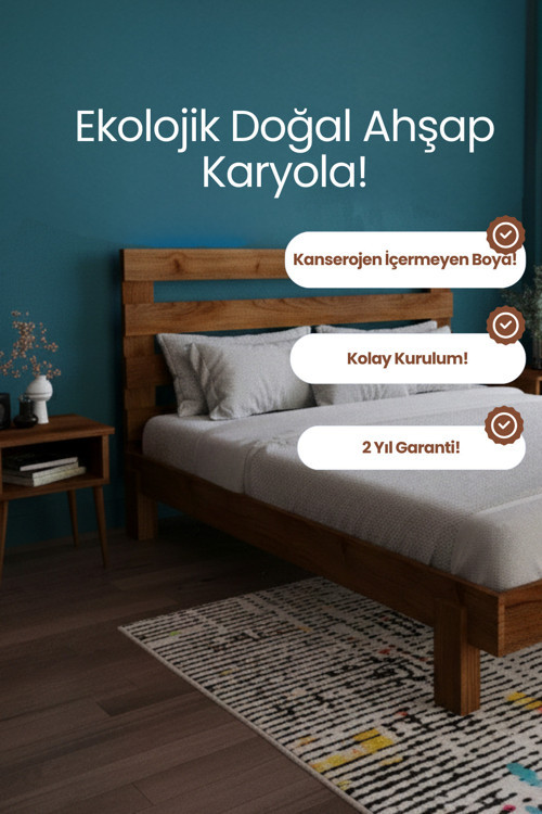 Urban New Model Modern Masif Ahşap Karyola