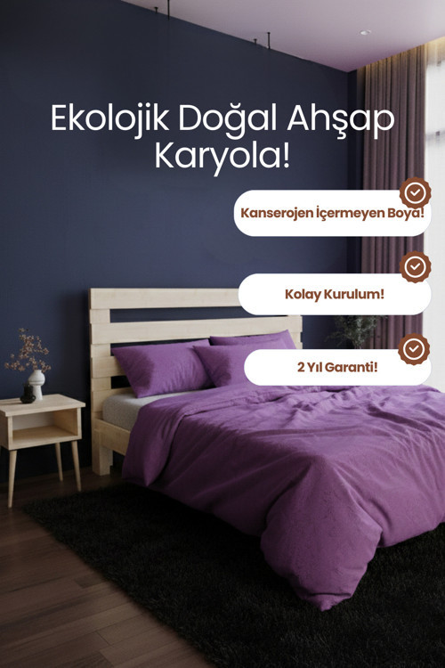 Urban New Model Modern Masif Ahşap Karyola