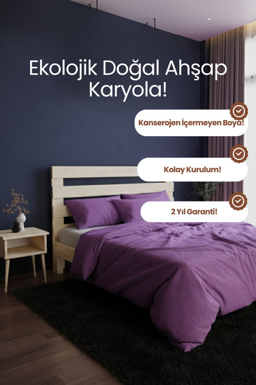 Urban New Model Modern Masif Ahşap Karyola