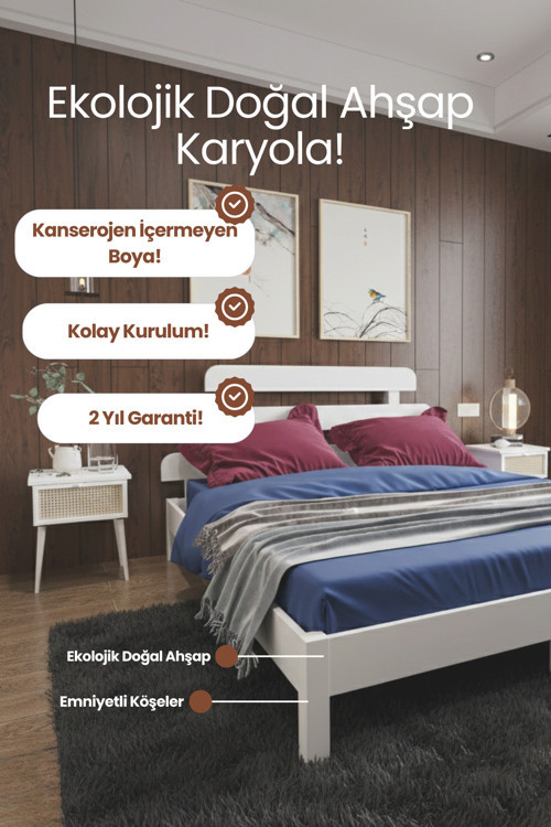 Lotus X Modern Ahşap Karyola