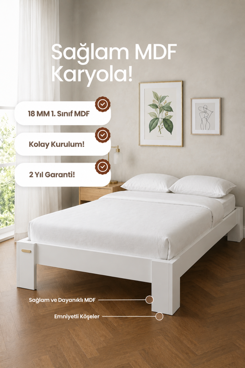 Stillo Başlıksız MDF Karyola