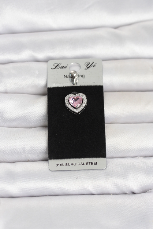 316L Cerrahi Çelik Pembe Model Göbek Piercing