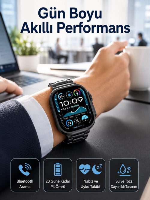 Akıllı Saat Arama Konuşma Gps Nfc Özelliği 3 Kordonlu Ekran