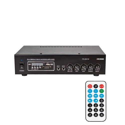 FR-2001W 80Watt 2 Mikrofon Girişli Mp3+ Bluetooth+SD Kart+Kumandalı Trafolu Anfi