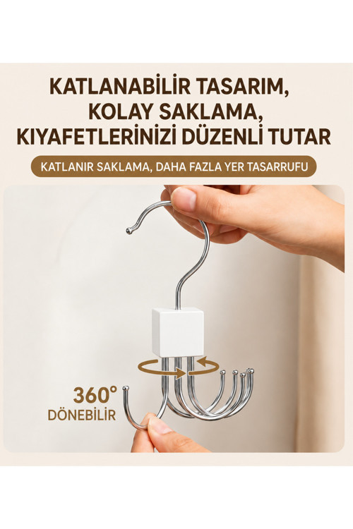 Çok Amaçlı Askı,Organizer, Düzenleyici, Elbise Askısı, Çanta Askısı, Kemer Ve Aksesuar Düzenleyici, Şal Askısı, Kravat Ve Şapka Askısı