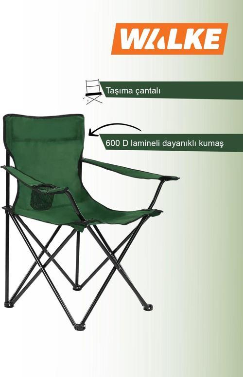 Katlanabilir Kamp Sandalyesi Piknik Sandalyesi Plaj Sandalyesi Yeşil Taşıma Çantalı