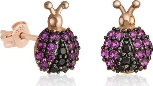 Gümüş Uğur Böceği Küpe