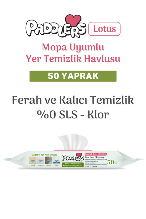 Easy Clean Lotus Çiçeği Kokulu Mopa Uyumlu Yer Temizlik Havlusu 50 Yaprak