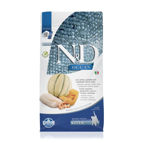 Tahılsız Morina Balıklı Karidesli Bal Kabaklı Yavru Kedi Maması 1.5 Kg