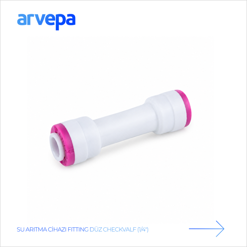 Su Arıtma Cihazı 1/4" Düz Checkvalf - Geçmeli (Quick) Bağlantı
