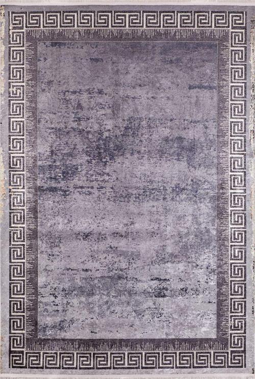 Modern Antrasit Dijital Baskı Hipoalerjenik Kaymaz Taban Halı Yolluk HA130 