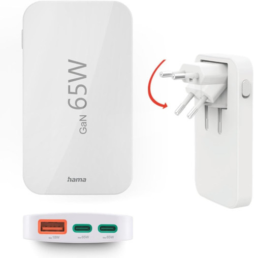 Usb C Şarj Cihazı (Hızlı Şarj Cihazı 65 Watt, Priz Için Şarj Fişi 2 X Usb-C, 1 X Usb-A, Cep Tel