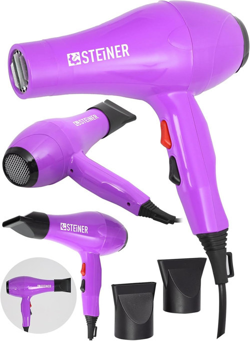 Alman 3400 Watt Profesyonel Saç Kurutma Makinesi Fön Makinesi Ac Motor Ms-9001 Pembe + 2 Ade