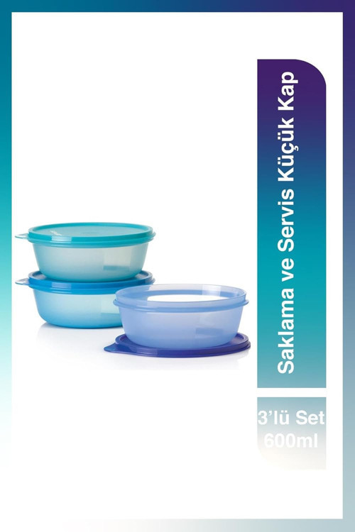 Gıda Saklama Ve Küçük Servis Kapları 3'Lü Set 600 Ml
