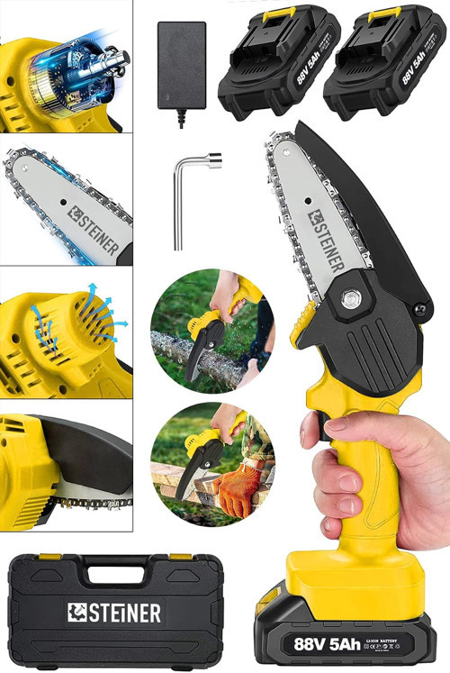 Alman 88 V 5 Ah Çift Akülü Dal Budama Kesme Testere Bıçkı Makinesi Çantalı 10 Cm Pala - St05
