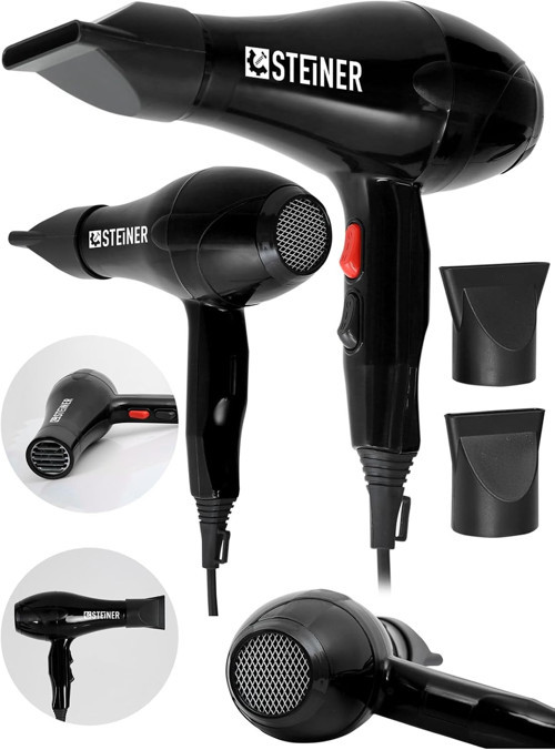 Alman 3800 Watt Profesyonel Saç Kurutma Makinesi Fön Makinesi Ac Motor Ms-9001 Siyah + 2 Ade