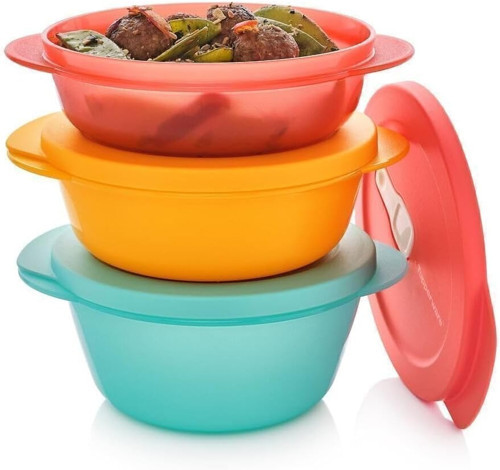 Mikrodalga Fırın Isıtma Kabı 3Lü Set 1 Lt, 1,5 Lt, 2 Lt