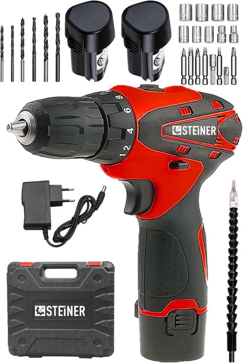Alman Titan 36 V Sjs Çift Metal Şanzuman Çift Akülü Şarjlı Vidalama Matkap + 24 Parça Set