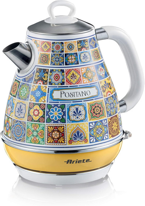 Positano Elektrikli Su Isıtıcı 1,7 Litre Kettle 2869/0P - Paslanmaz Çelik Gövde, Handmade Dec