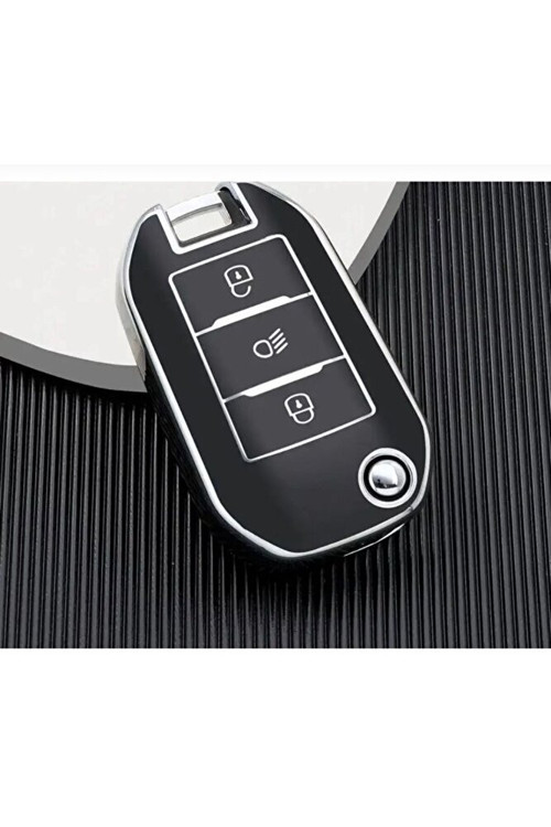 Peugeot 3008 208 308 508 Rifter Anahtar Kılıfı Siyah Krom 2.Resime Bakınız Lütfen