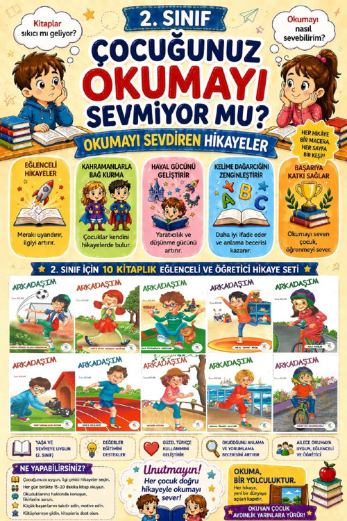 2 .Sınıf Okumayı Sevdiren 10 Lu Hikaye Seti - 6 (32 Sayfa)
