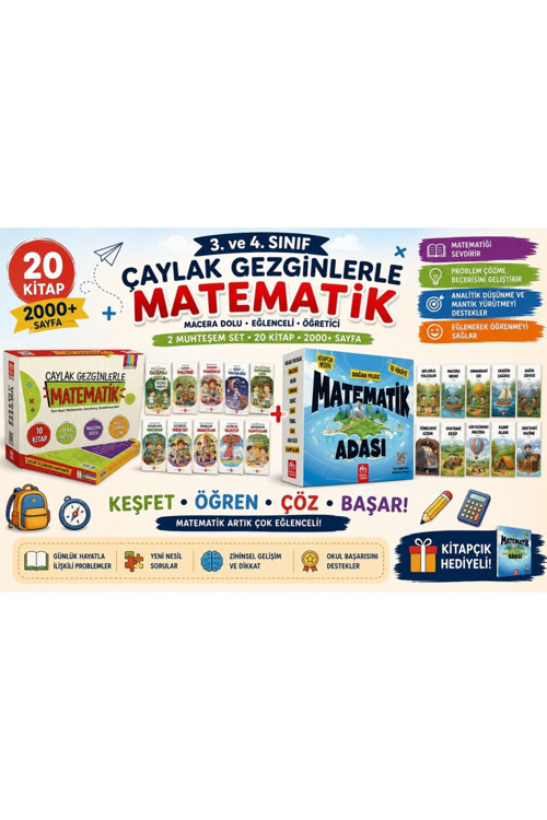 Model 3. Ve 4. Sınıf Matematik Macera Hikâye Seti (20 Kitap)