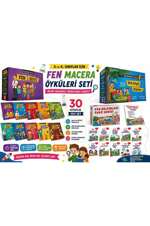 Model 3. Ve 4. Sınıf Fen Macera Öyküleri Dev Seti – 30 Kitap | Fen Köyü & Fen Bilgileri Hikâye Serisi