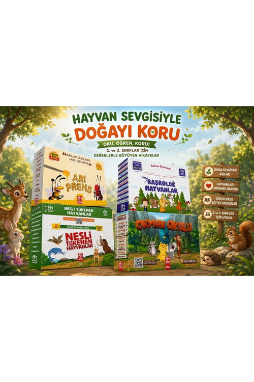 Hayvan Ve Doğa Temalı Hikâye Seti (4 Set- 40 Kitap) (Sınıf Kitaplığı) (2. Ve 3. Sınıflar Için)