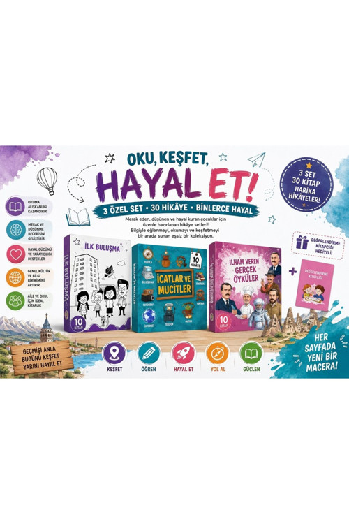 Model Oku, Keşfet, Hayal Et! | 30 Kitap Eğitici Hikâye Seti