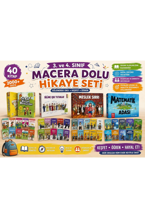 Model 3. Ve 4. Sınıf Macera, Bilim Ve Değerler Hikâye Seti (40 Kitap)