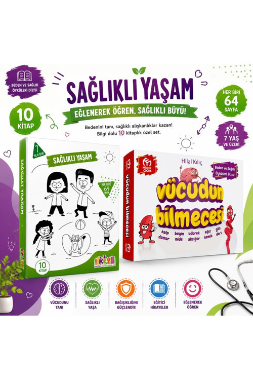 Model Sağlıklı Yaşam Macera Seti | 10 Kitap Çocuk Sağlık Hikâyeleri