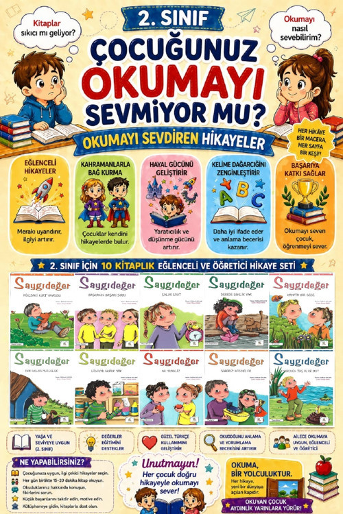 2 .Sınıf Okumayı Sevdiren 10 Lu Hikaye Seti - 5 (32 Sayfa)