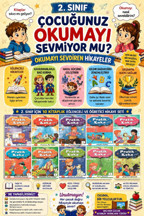 2 .Sınıf Okumayı Sevdiren 10 Lu Hikaye Seti - 3 (32 Sayfa)