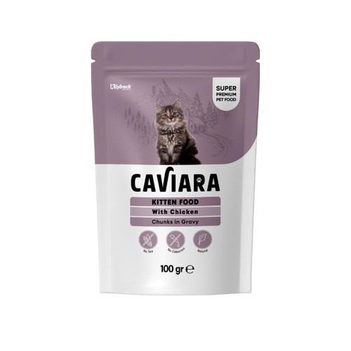 Pouch Sos İçinde Et Parçacıklı Tavuklu Yavru Kedi Konservesi 100 Gr