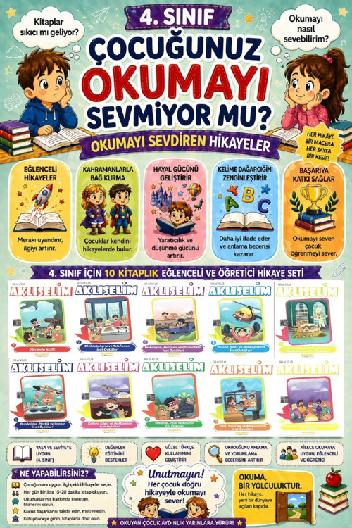 4 .Sınıf Okumayı Sevdiren 10 Lu Hikaye Seti -5 (64 Sayfa)
