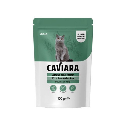 Pouch Jöle İçinde Et Parçacıklı Ördek ve Hindi Etli Yetişkin Kedi Konservesi 100 Gr