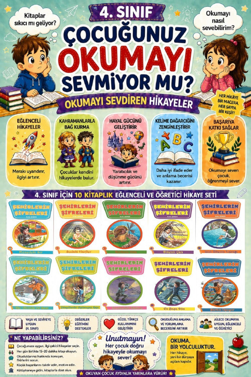 4 .Sınıf Okumayı Sevdiren 10 Lu Hikaye Seti -7 (64 Sayfa)
