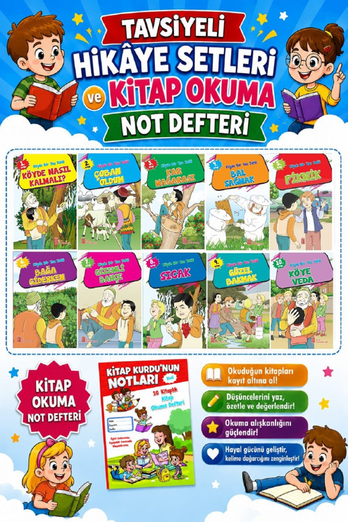 Ata 3.Sınıflar Için Köyde Bir Yaz Tatili Öykü Dizisi + Kitap Okuma Not Defteri