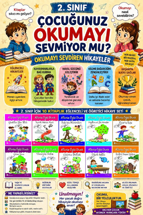 2.Sınıf Okumayı Sevdiren 10 Lu Hikaye Seti (32-48 Sayfa)